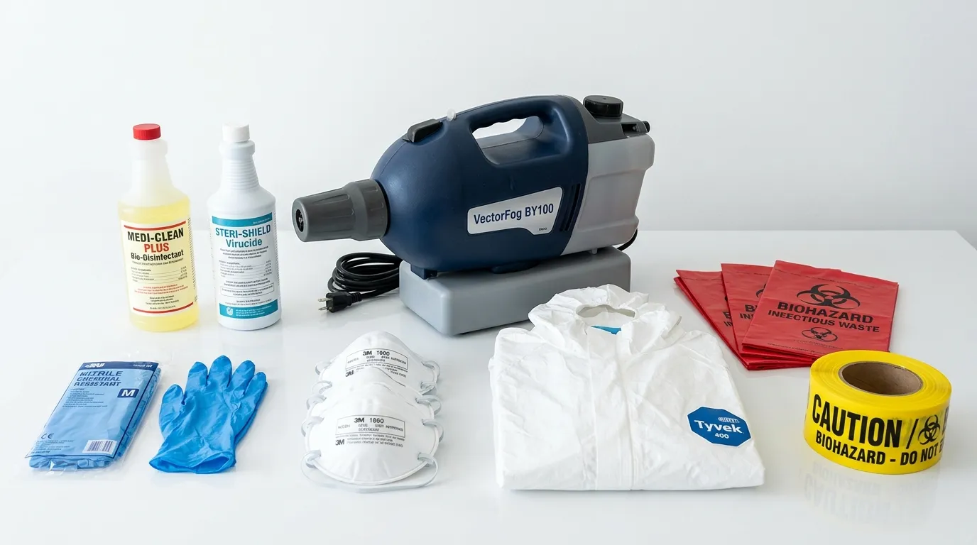 Professional biohazard remediation crew working in Wapakoneta